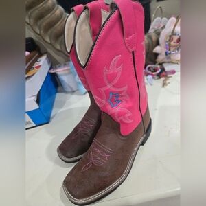 Pink and Brown Western Boots Girls Boots